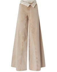 Pinko - Lace-Detail Wide Leg Trousers - Lyst