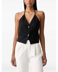 Twinset - Haut À Col Licou Et Boutons En Cristal - Lyst
