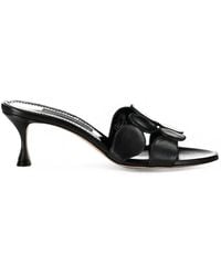 Manolo Blahnik - Haribal Appliqué Leather Sandals - Lyst