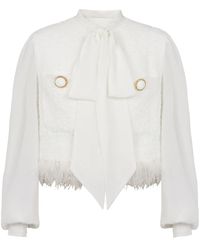 Balmain - Veste En Tweed À Empiècements - Lyst