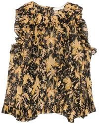 Ulla Johnson - Sabra Floral-Print Ruffled Top - Lyst