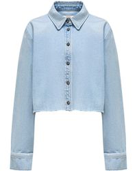 12 STOREEZ - Cropped Organic-cotton Denim Shirt - Lyst