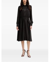 Fracomina - Button-Up Silk-Satin Midi Dress - Lyst