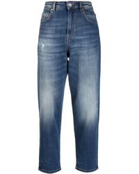 Pinko - Cropped Stonewashed Jeans - Lyst