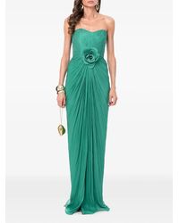 Ana Radu - Floral-Detail Pleated Maxi Dress - Lyst
