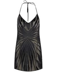 Roberto Cavalli - Mini-Slipkleid Mit Ray Devoré Muster - Lyst