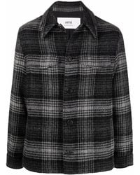 Ami Paris - Checked Button-up Shirt Jacket - Lyst