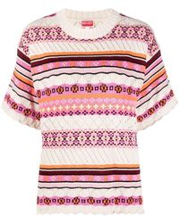 KENZO - Abstract-pattern Knitted Cotton Top - Lyst