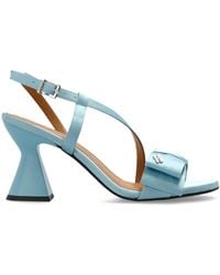 Ganni - Sandalias Big Bow De Saten - Lyst