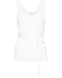 P.A.R.O.S.H. - Tied Waist Ribbed Tank Top - Lyst