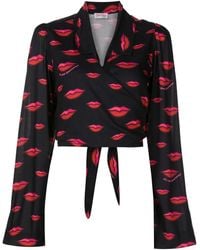Amir Slama - Lips-Print Long-Sleeved Shirt - Lyst