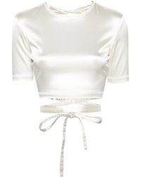Patou - Open-Back Satin T-Shirt - Lyst
