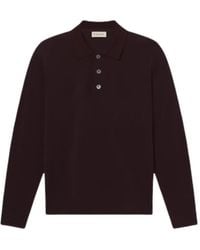 FRAME - Long-Sleeved Piqué Polo Shirt - Lyst