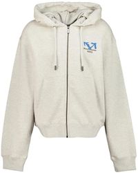 Off-White c/o Virgil Abloh - Logo-Print Zip-Up Hoodie - Lyst