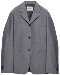 Prada - Veste En Mohair À Simple Boutonnage - Lyst