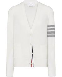Thom Browne - Merino Wool 4-Bar Relaxed Fit V-Neck Cardigan - Lyst