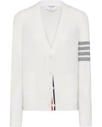 Thom Browne - Cardigan En Laine Mérinos À Détail Quatre Bandes Signature - Lyst