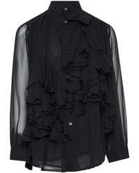 Comme des Garçons - Ruffled Sheer Blouse - Lyst