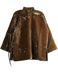 Uma Wang - Crushed-Velvet Side-Tie Jacket - Lyst
