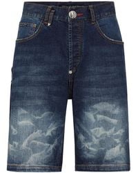 Philipp Plein - Logo-Appliqué Denim Shorts - Lyst
