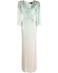 Jenny Packham - Embellished Wrap Nori Maxi Dress - Lyst
