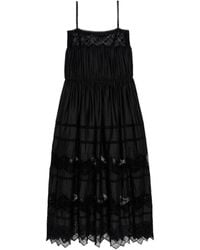 The Great - Rosette Crochet-Trim Midi Dress - Lyst