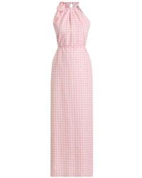 Scanlan Theodore - Gingham-Check Halterneck Maxi Dress - Lyst