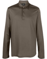 Brioni - Long-sleeve Silk-blend Polo Shirt - Lyst