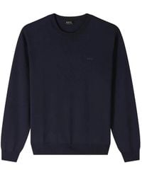 A.P.C. - Pullover Mit Logo-Stickerei - Lyst