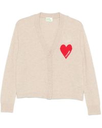 From Future - Heart-Intarsia Button-Up Cardigan - Lyst