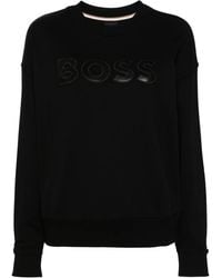 BOSS - Logo-Patch Cotton Sweatshirt - Lyst