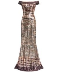 Elie Saab - Sequin-Embroidered Off-Shoulder Maxi Dress - Lyst