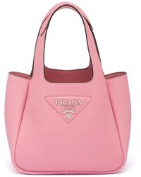 Prada - Handtasche mit Logo-Schild - Lyst