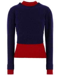 Jil Sander - Ls Slv Double Layer Mock Neck Jumper - Lyst