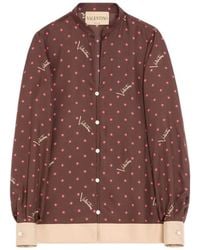 Valentino Garavani - Chemise En Twill Étoilé Stelline Firma - Lyst
