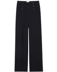 Claudie Pierlot - Straight Broek Met Knoop - Lyst