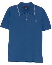 A.P.C. - Logo-Embroidered Polo Shirt - Lyst