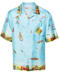 CASABLANCA - Maison Sur Piloti Silk Shirt - Lyst