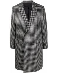 Ami Paris - Houndstooth Pattern Double-Breasted Coat - Lyst