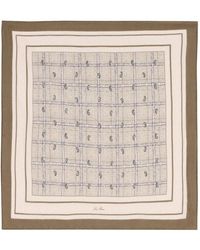 Loro Piana - Paisley-pattern grid scarf - Lyst