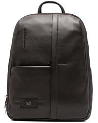 Piquadro - Russel Grained-Leather Backpack - Lyst
