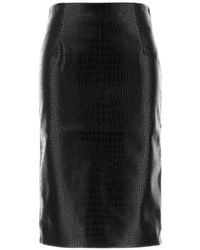 Des Phemmes - Crocodile-Effect Pencil Skirt - Lyst