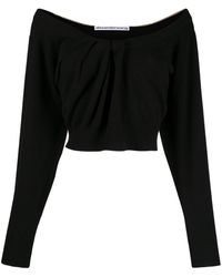 Alexander Wang Schulterfreies Cropped-Top - Schwarz