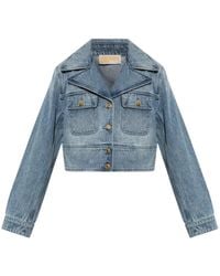 MICHAEL Michael Kors - Button Cropped Jacket - Lyst