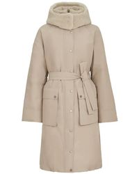 Brunello Cucinelli - Belted Shearling-Hood Coat - Lyst