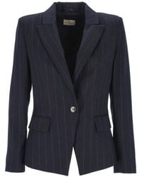 Emme - Pinstripe-Pattern Blazer - Lyst