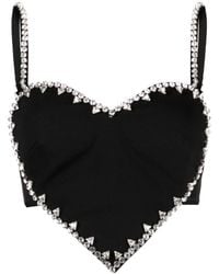 Area - Heart-motif Crystal-embellished Top - Lyst