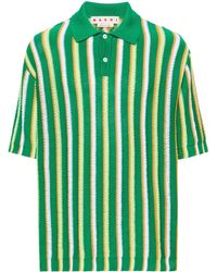 Marni - Striped Crochet Polo Shirt - Lyst