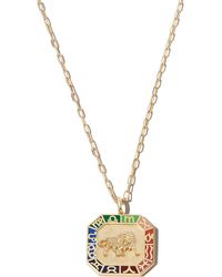 SHAY - 18kt Yellow Gold Leo Diamond And Enamel Necklace - Lyst
