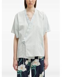 KENZO - Wrap-Style Short-Sleeve Top - Lyst